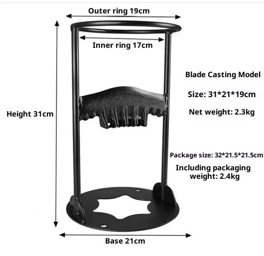 Manual wood splitting tool with high carbon steel blade, wall-mountable design, camping wood chopper in 41cm size