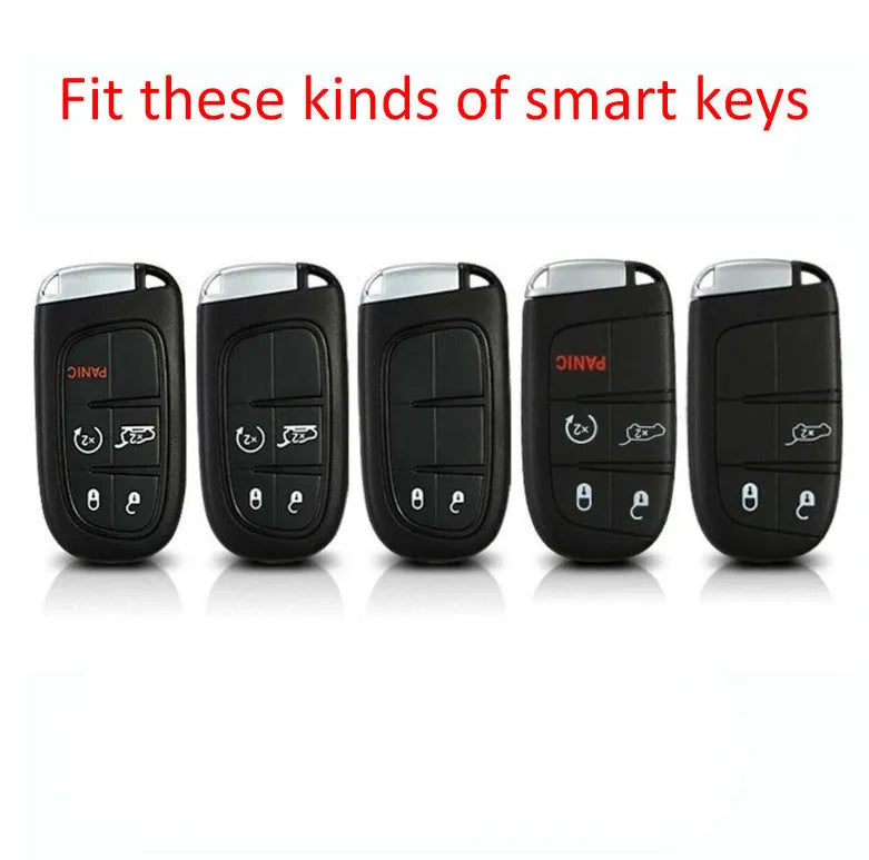 Carbon fibre patterned silicone protection case for Dodge Chrysler Fiat car remote keys with buckle attachment option