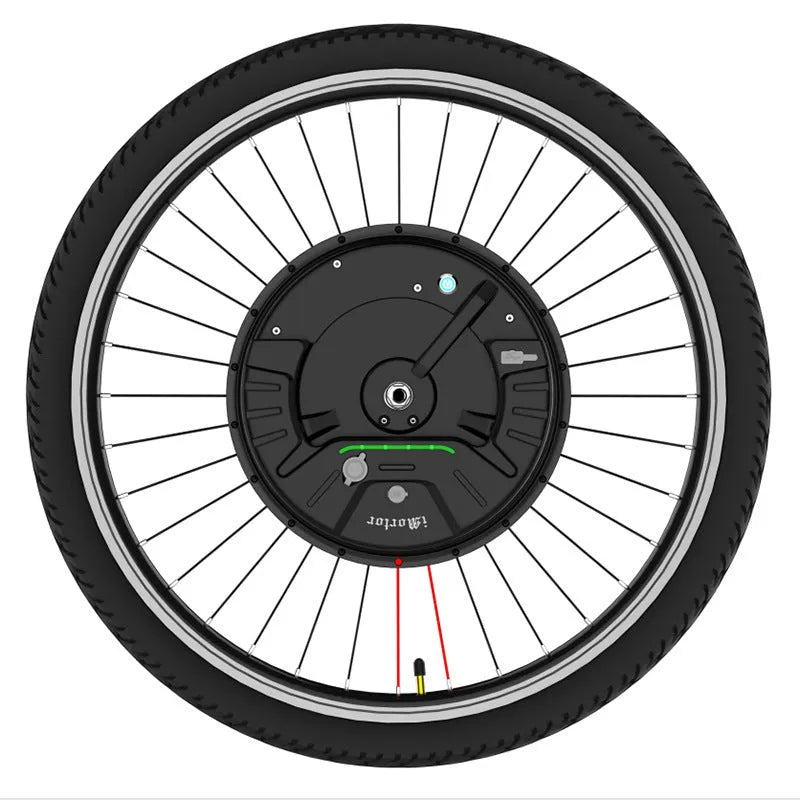 Black alloy hub motor wheel for Imotor 3.0 electric bicycle conversion kit
