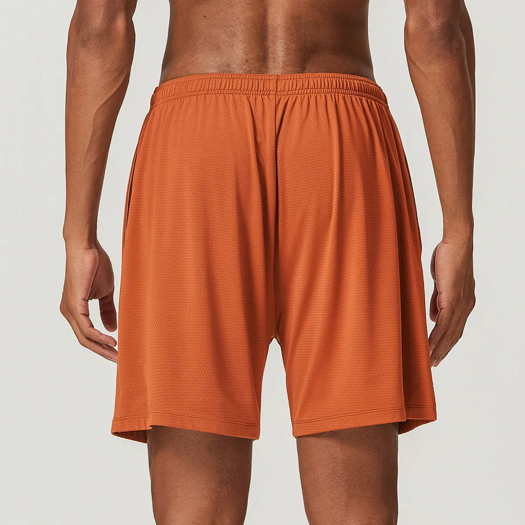 Men's quick-drying running shorts in seven colours with double-layer construction and moisture-wicking fabric