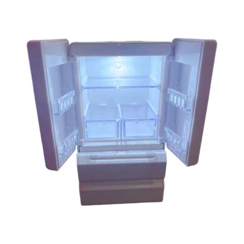 White plastic miniature candy toy model with light feature showing 11.4cm height