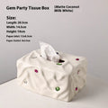 Ceramic tissue box in matte white or silver finish for home decor