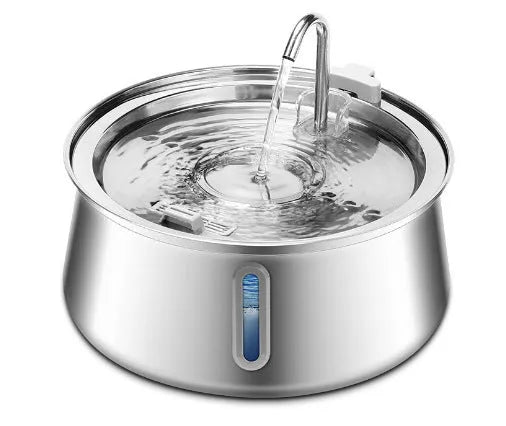 All stainless steel pet water dispenser round runway type large capacity for cats and dogs