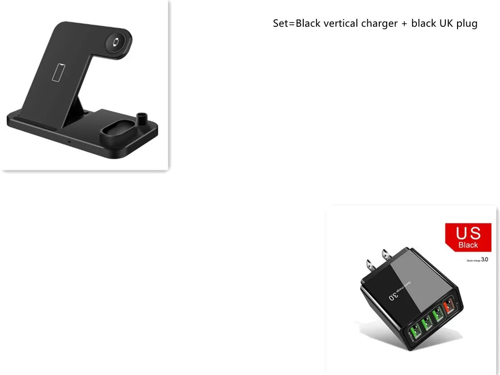 4-in-1 wireless charging station with adjustable magnetic phone stand, charging Apple Watch, AirPods and Apple Pencil simultaneously