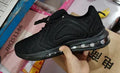 Men's black casual sneakers with air cushion technology and thick sole design