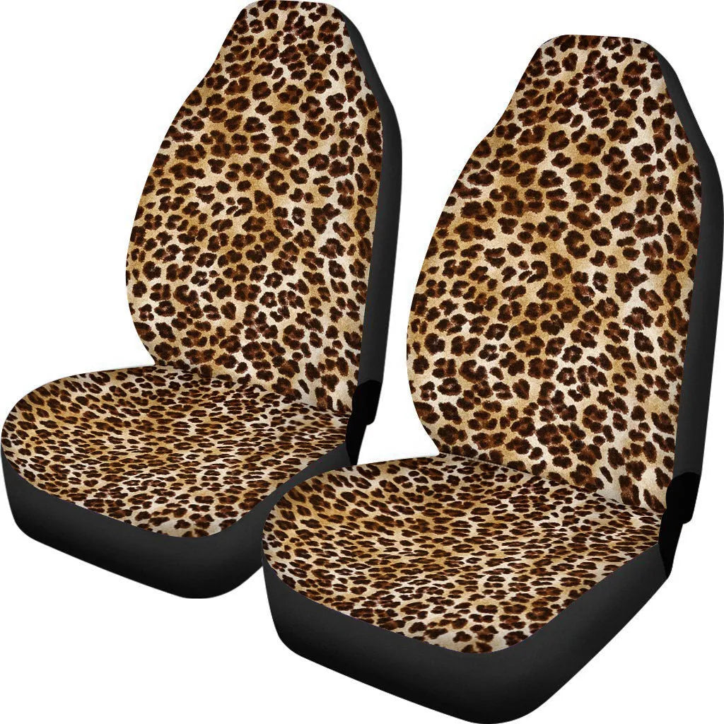 Retro cow spot leopard print pattern car seat covers on vehicle seats