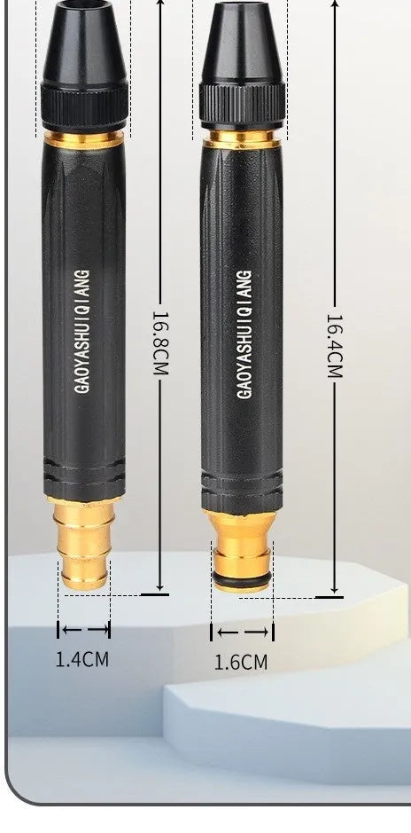 Black diamond alloy car wash water gun showing Pagoda and Nipple spray format options