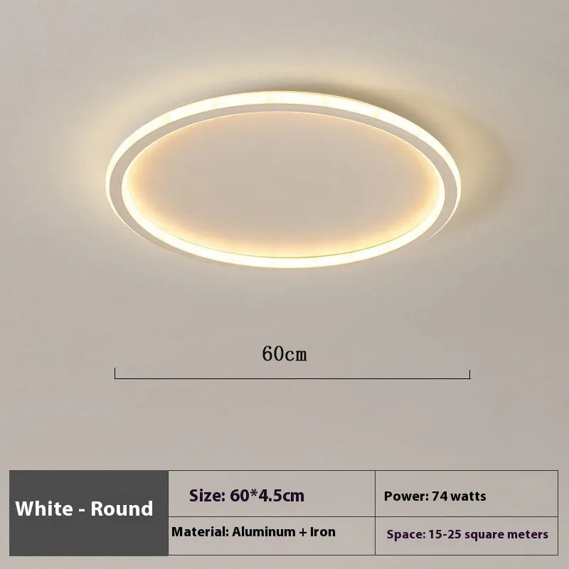 Minimalist modern LED ceiling lamp in black, gold or white finish available in 60cm and 80cm diameter sizes