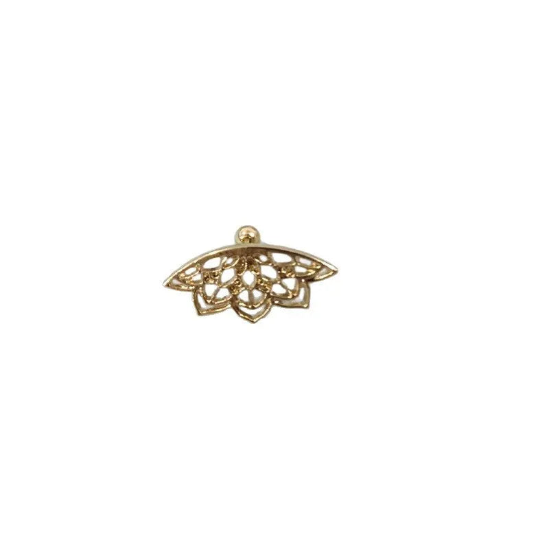 Spider web geometric mesh stud earrings in gold and silver electroplated metal for Halloween