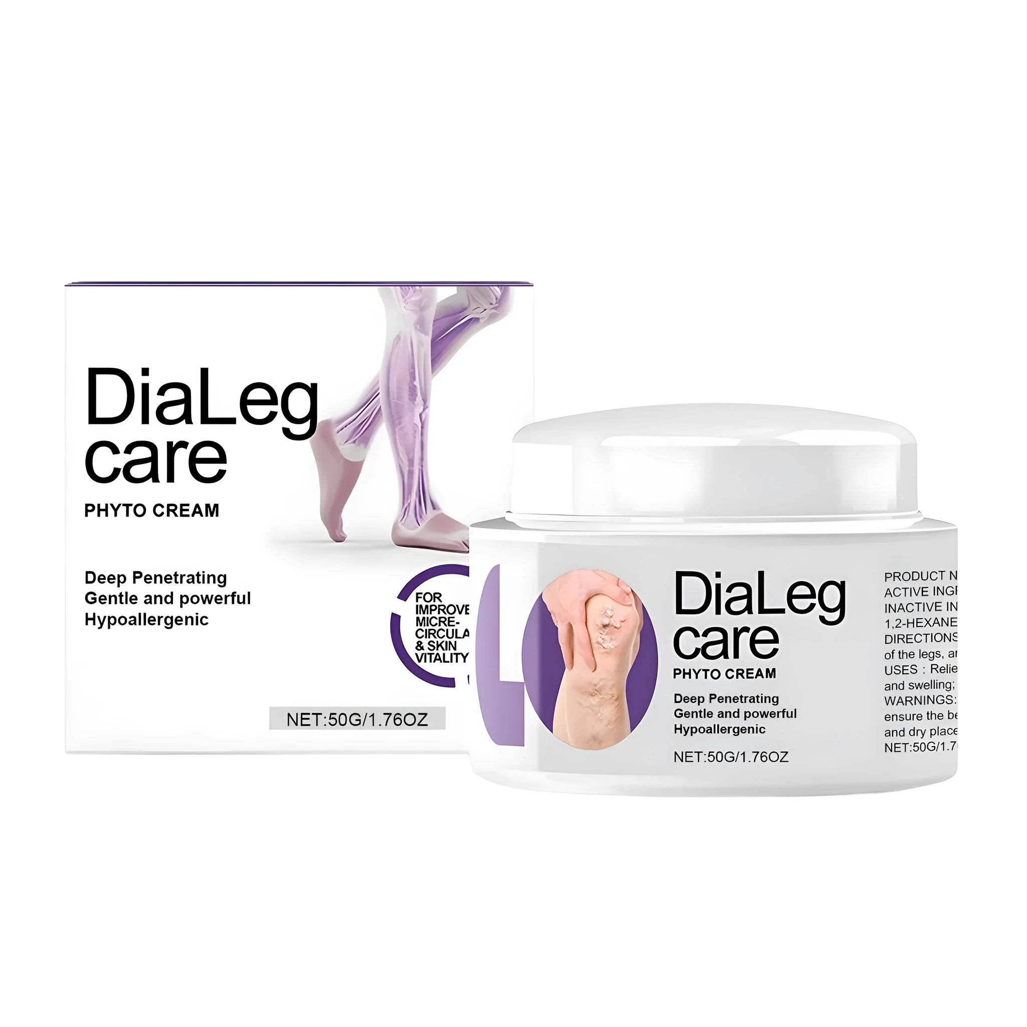 50g jar of varicose vein nursing cream with mint leaves and shea butter