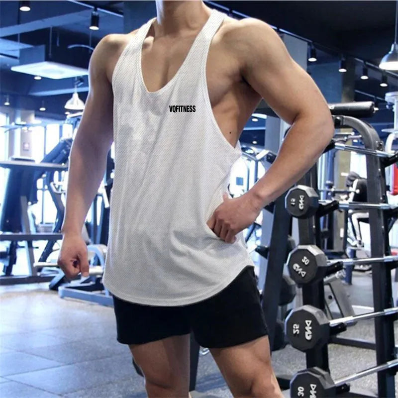 Men's basketball sleeveless vest in solid colour, loose fit, round hem, hot stamping design, polyester fibre fabric