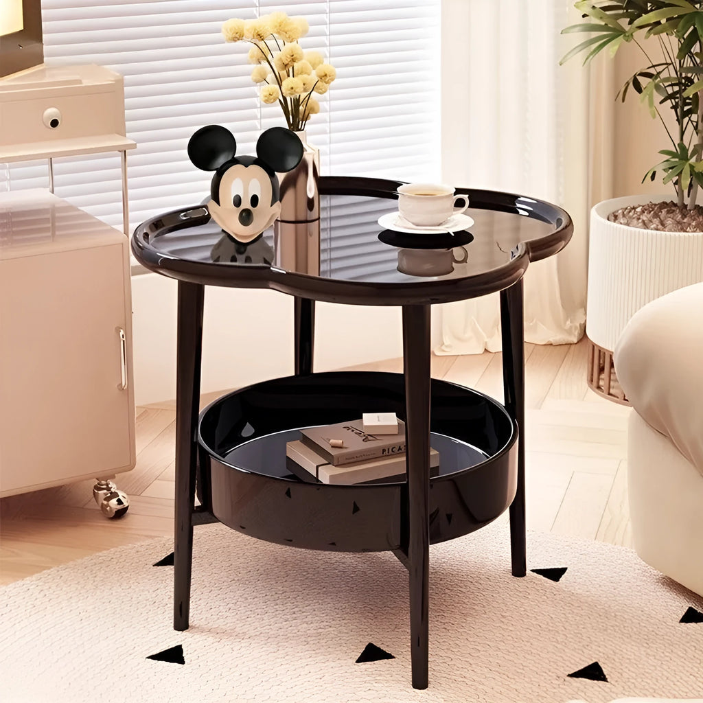 Plastic simple coffee table in Classic Coal colour, 45x39cm