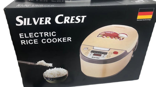 5L smart rice cooker with LCD display, gold colour, stainless steel liner, push-button panel