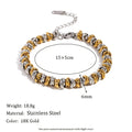 Women's gold electroplated geometric jewellery set with earrings, bracelet and necklace on stainless steel
