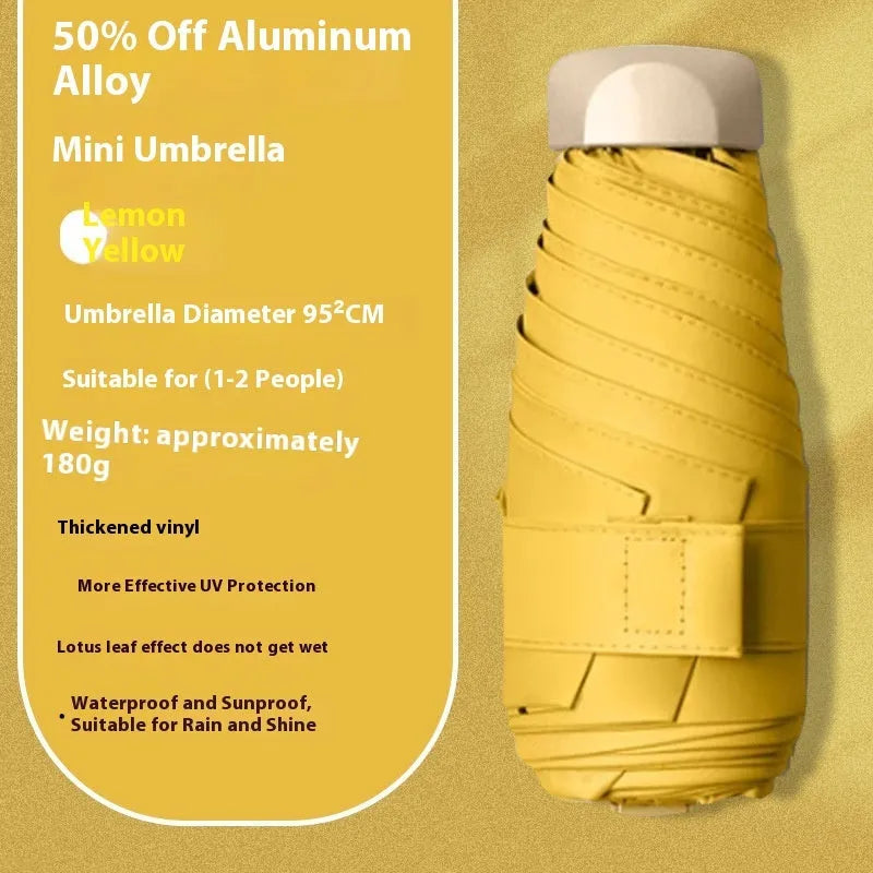 Five-fold gradient vinyl umbrella with alloy frame in eight colour options