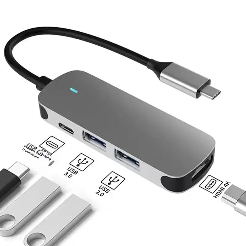 Type-C 7-in-1 expansion dock with HDMI port, USB 3.0 ports, and a 15cm black connecting cable.