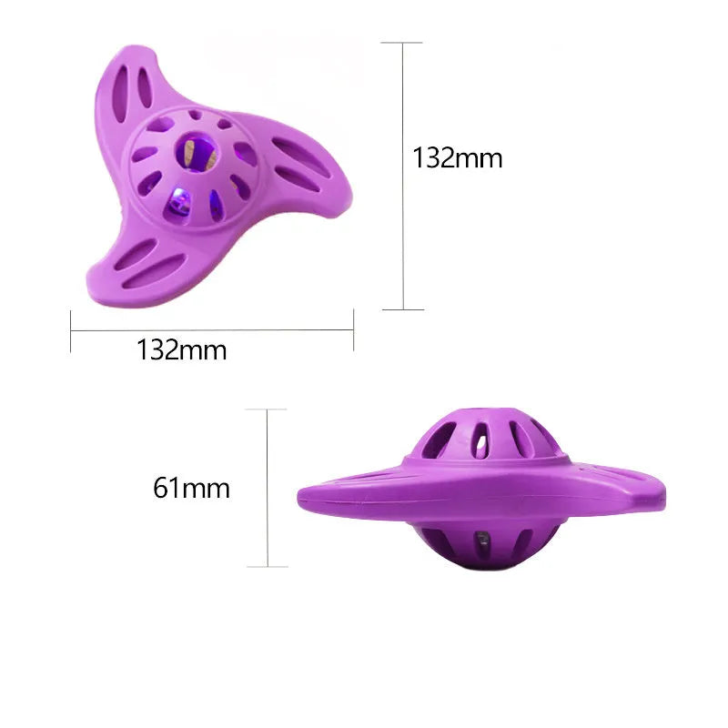 Blue boomerang-shaped molar dog toy for medium and large breed puppies