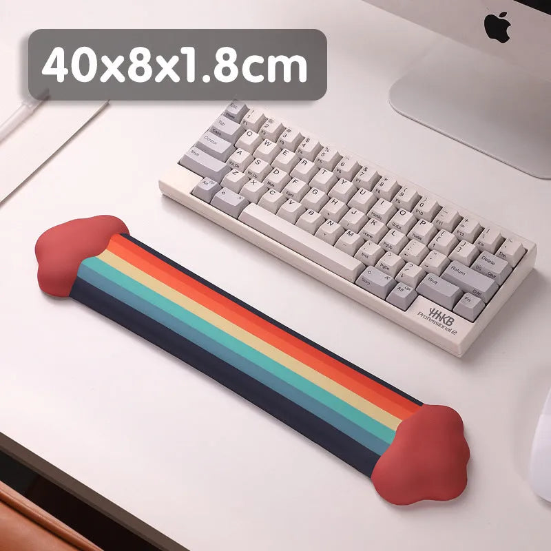 Silicone wrister mouse pad and keyboard support set with cloud pattern in choice of four colours