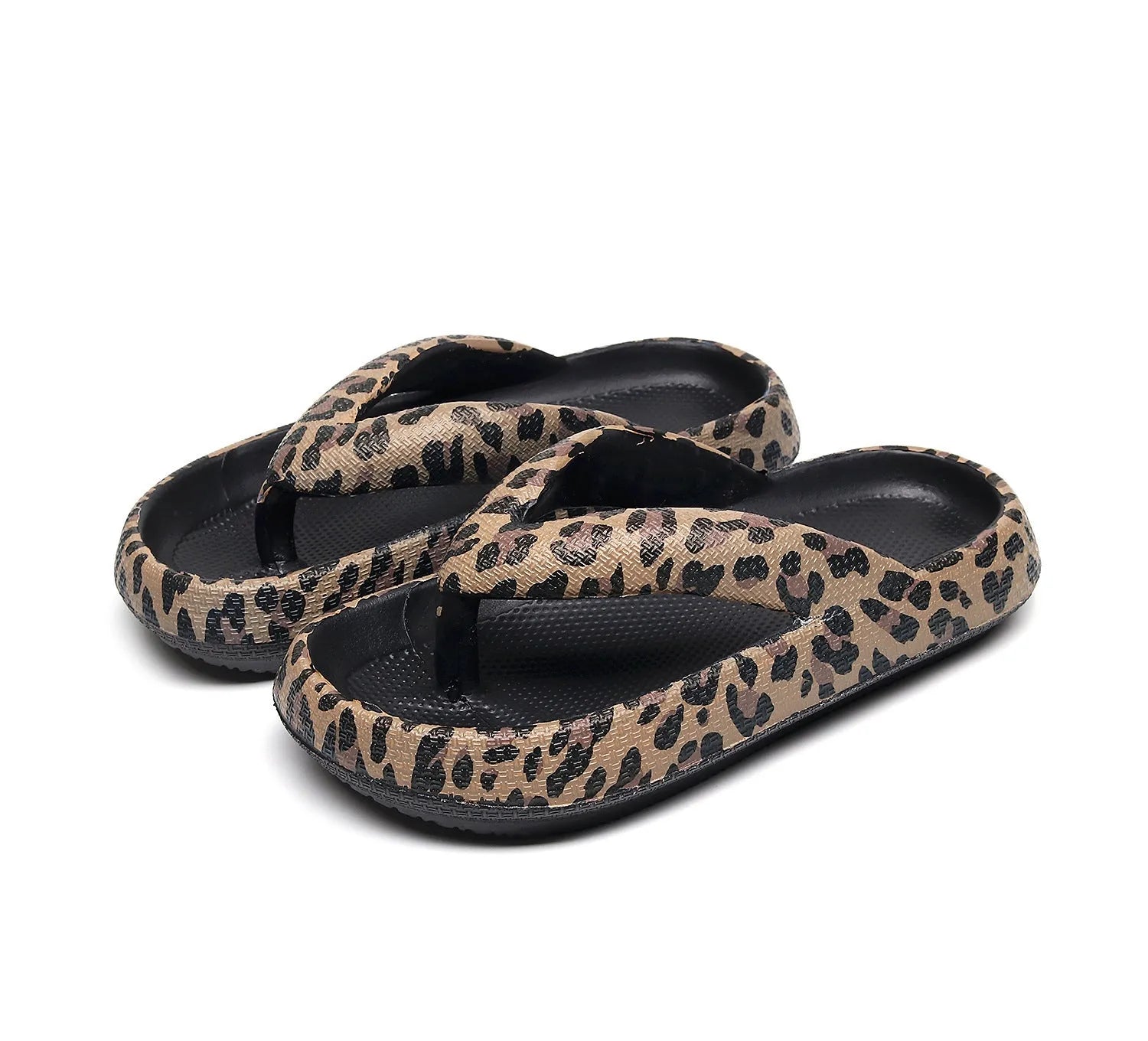 Women's thick-soled EVA flip-flops in various colours with herringbone toe holder