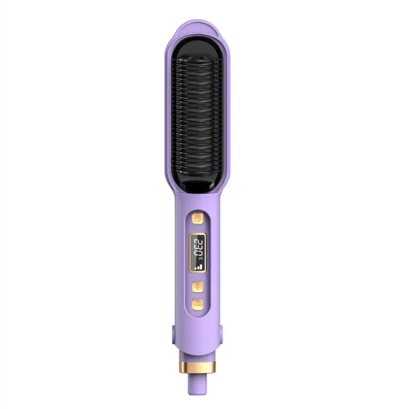 Anion Splint Electric Hair Curler 35W AC Black with straight hair inner buckle and included comb