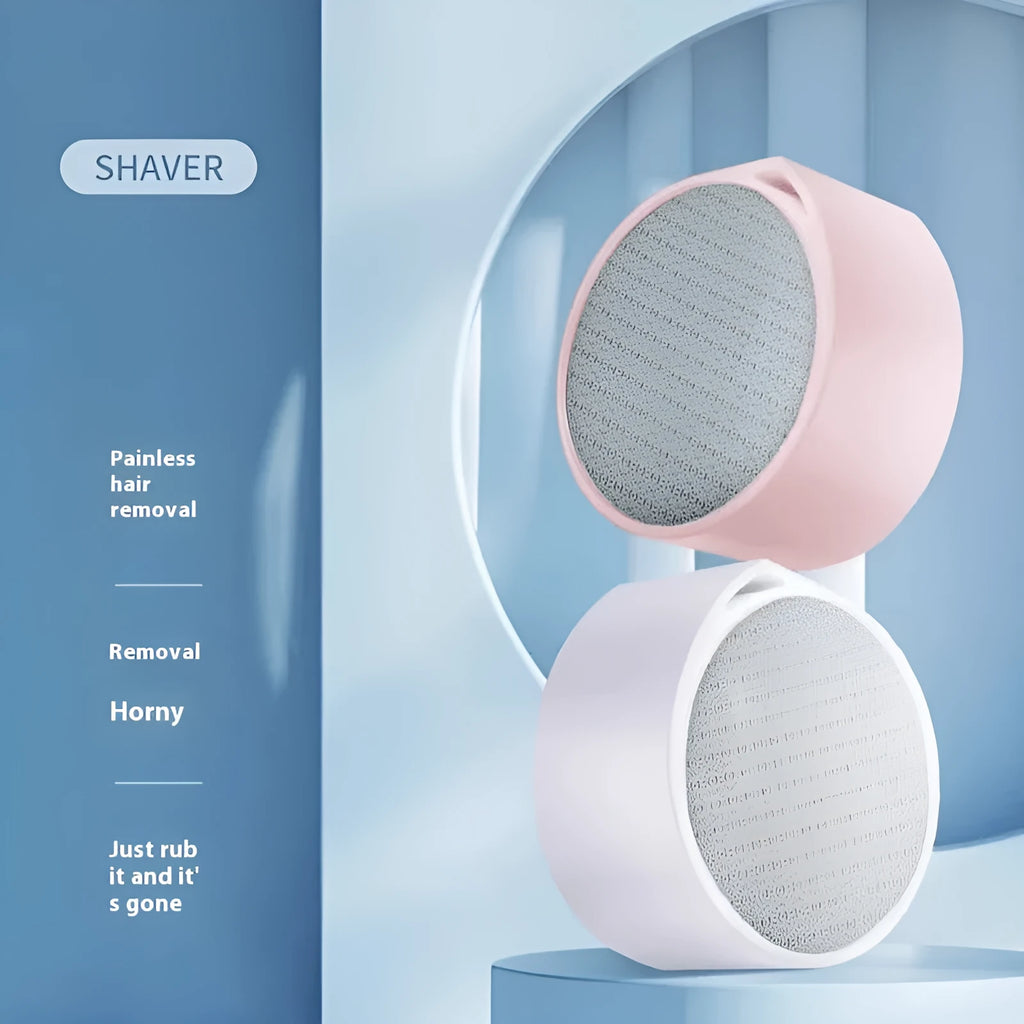 White plastic nano glass epilator and foot grinder 2-in-1 device for body hair removal