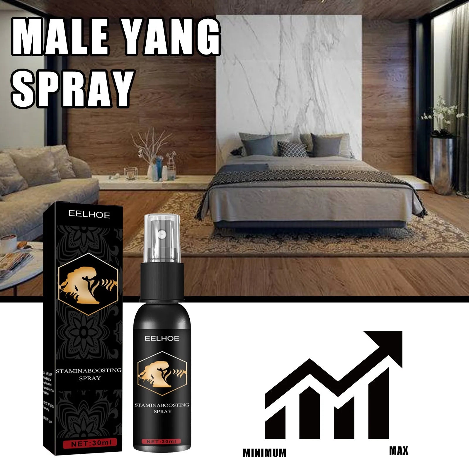Men's body moisturising treatment oil spray for hip care in 30ml spray bottle