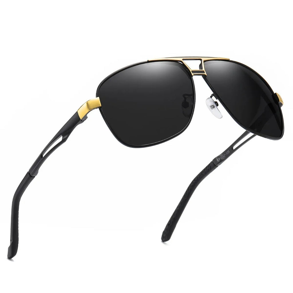 Men's orange red polarised aviator sunglasses with metal frame and TAC HD lenses
