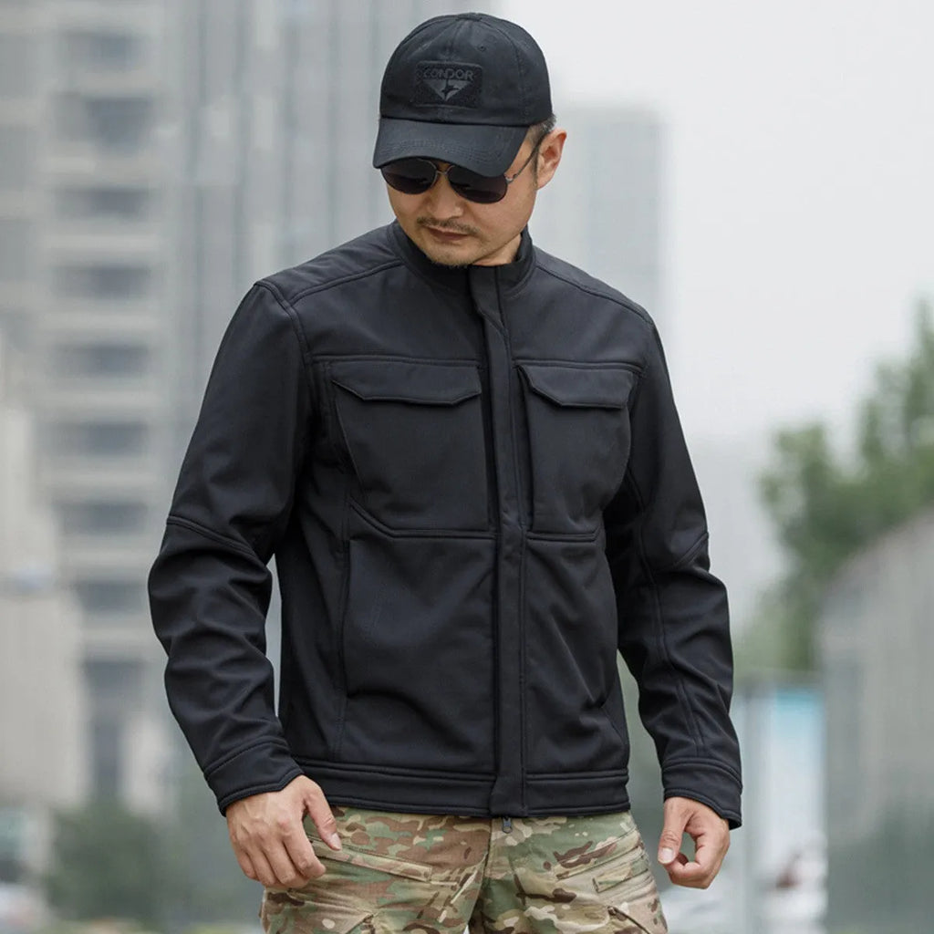 Bone Frog Peak Breaker black soft shell jacket for mountaineering and outdoor sports.