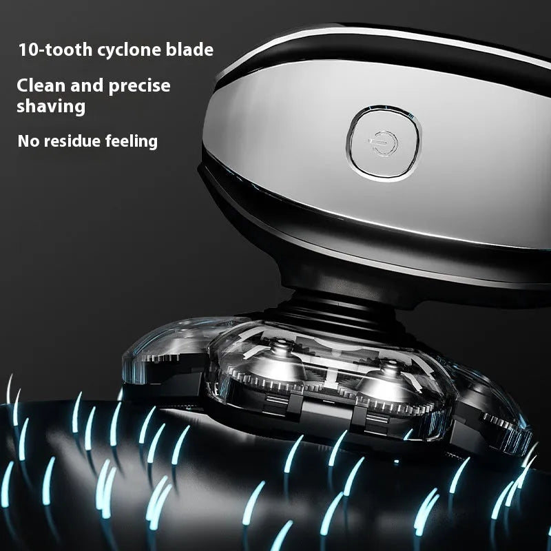 Black 6-in-1 rechargeable hair clippers shaver kit with multiple grooming attachments including shaving head and trimmer