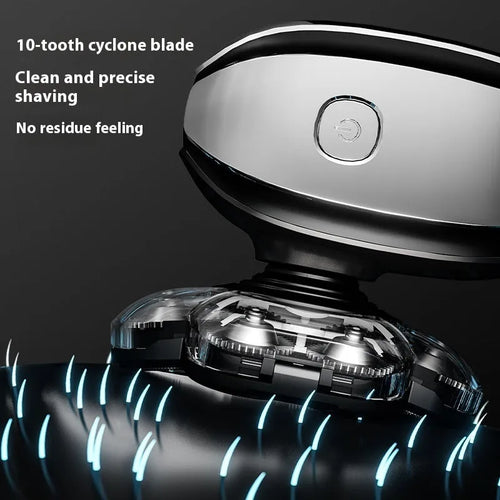 Black 6-in-1 rechargeable hair clippers shaver kit with multiple grooming attachments including shaving head and trimmer
