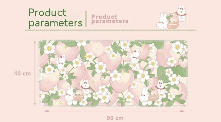 Large flower pattern computer mouse pad with natural rubber base showing floral cartoon design options