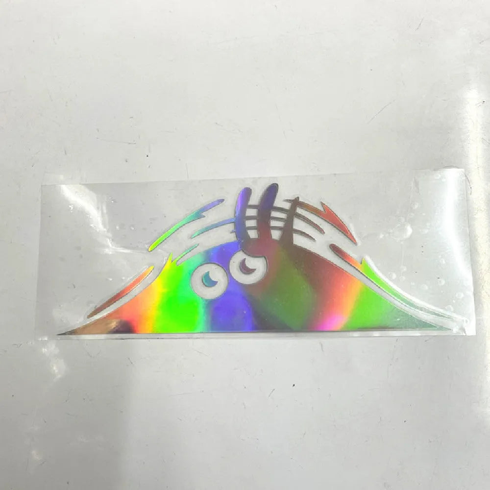 Large 19cm by 7cm self-adhesive body sticker showing a colourful smiley face design