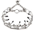 Stainless steel dog prong collar with rubber tips and adjustable chain design