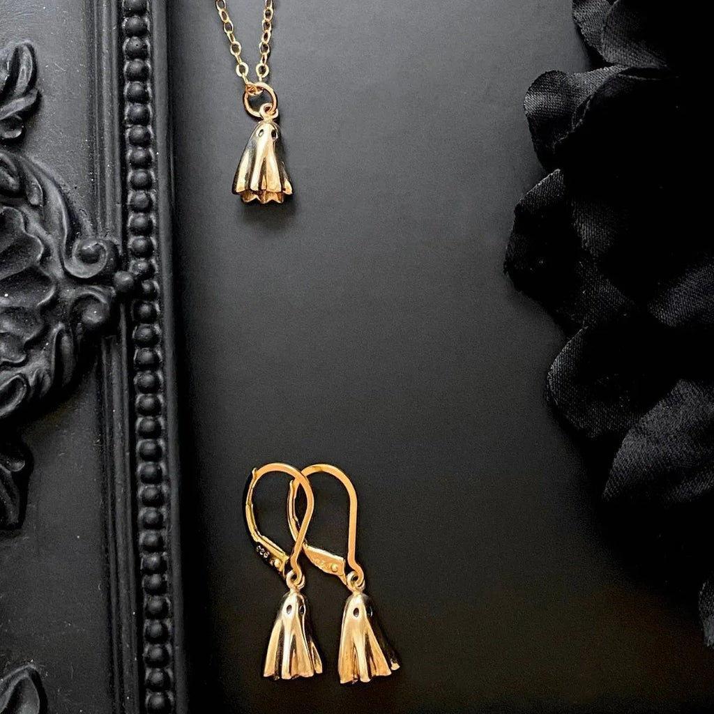Ghost pendant necklace with electroplated titanium steel pendant and stainless steel chain options