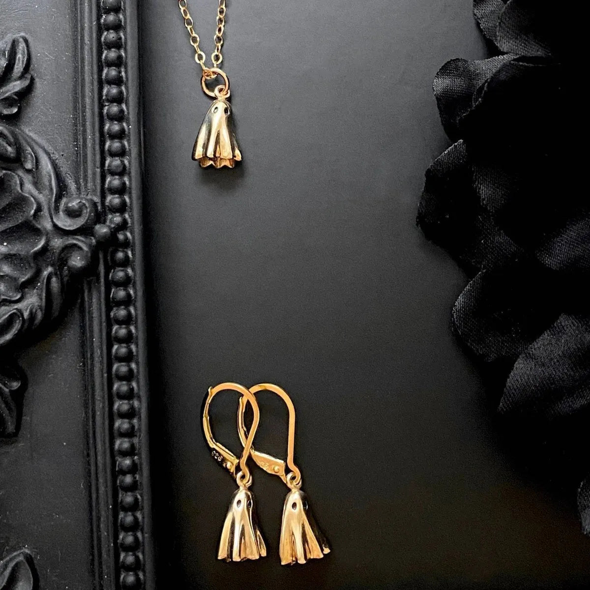 Ghost pendant necklace with electroplated titanium steel pendant and stainless steel chain options
