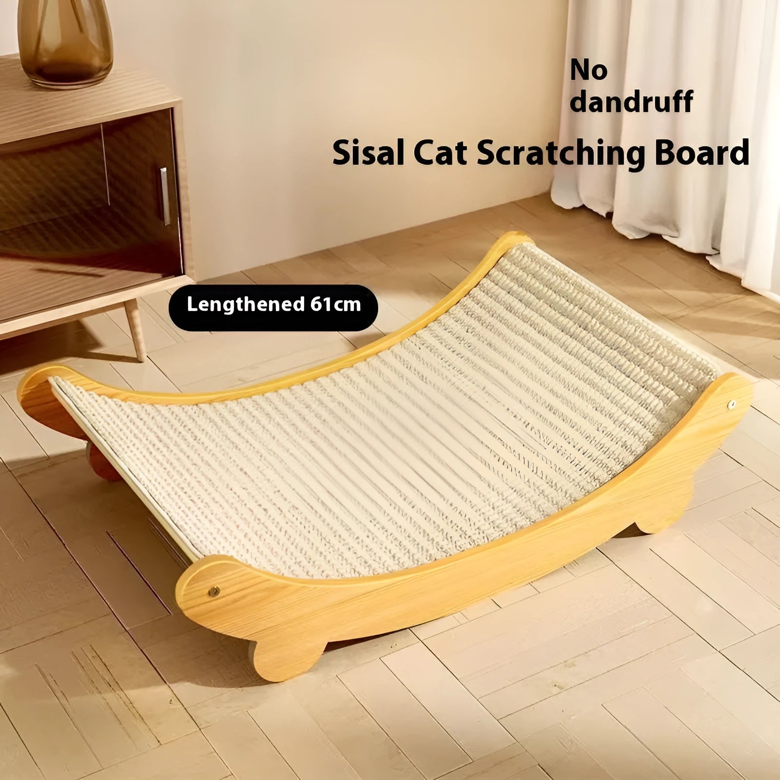 Sisal cat scratch board with replaceable surface in pastoral style design