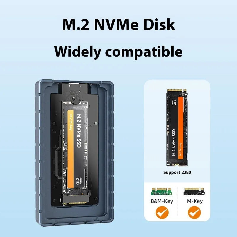 USB4 hard disk enclosure for M.2 NVMe SSD with aluminium alloy construction