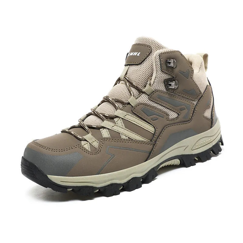 Low-top lace-up hiking sneaker with flannel upper and natural rubber sole