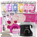 WUWUVISTA 56-piece professional hard wax hair removal kit with wax warmer, beads, applicators and aftercare products