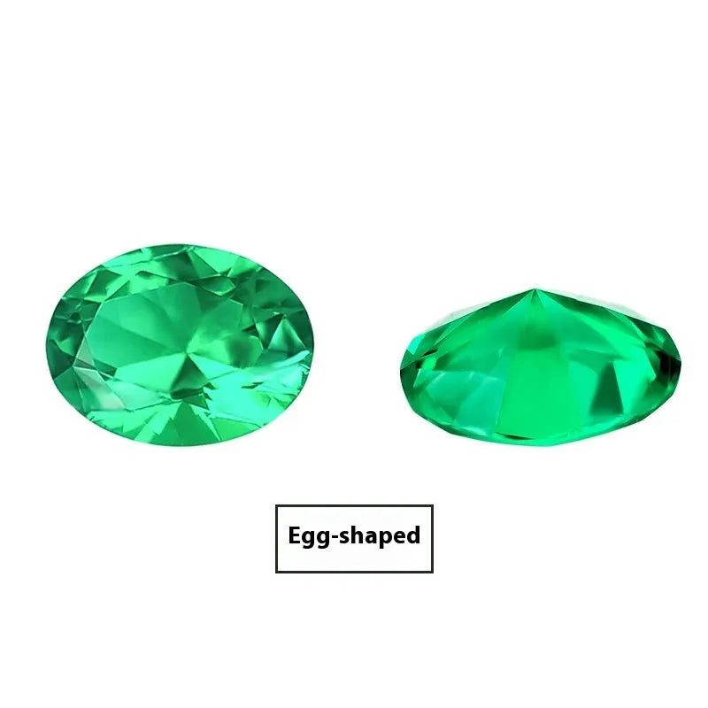 Cultivated emerald gemstone in Columbia green with round and grandmother cut options