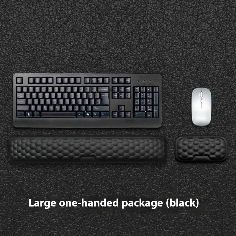 Memory foam computer wrist rest with silicone base in grey cloth cover style