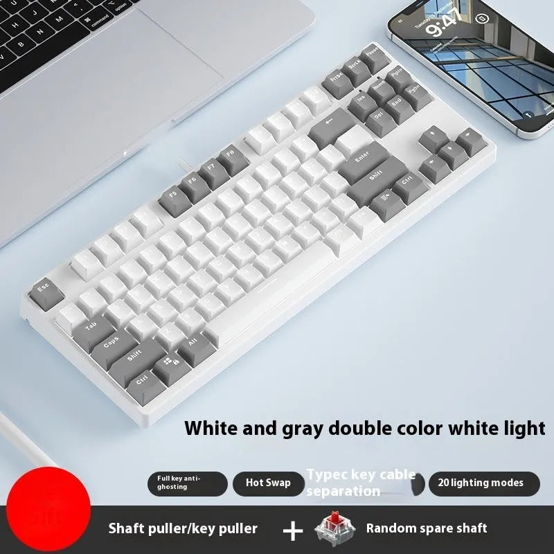 87-key mechanical gaming keyboard with colourful keycaps and metal chassis