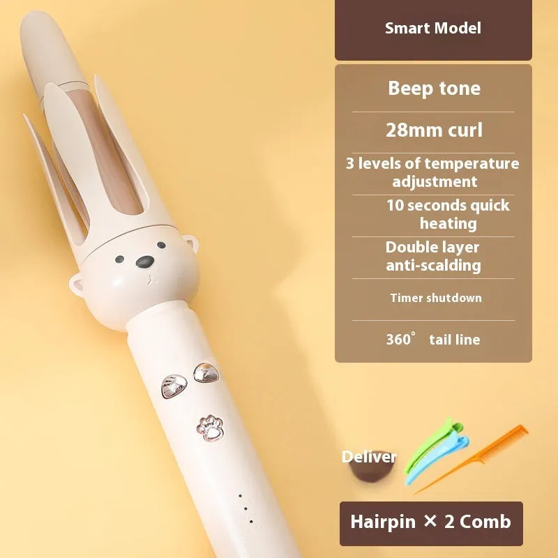 Beige anion automatic hair curler with FS-H208 negative ion technology and hair stick