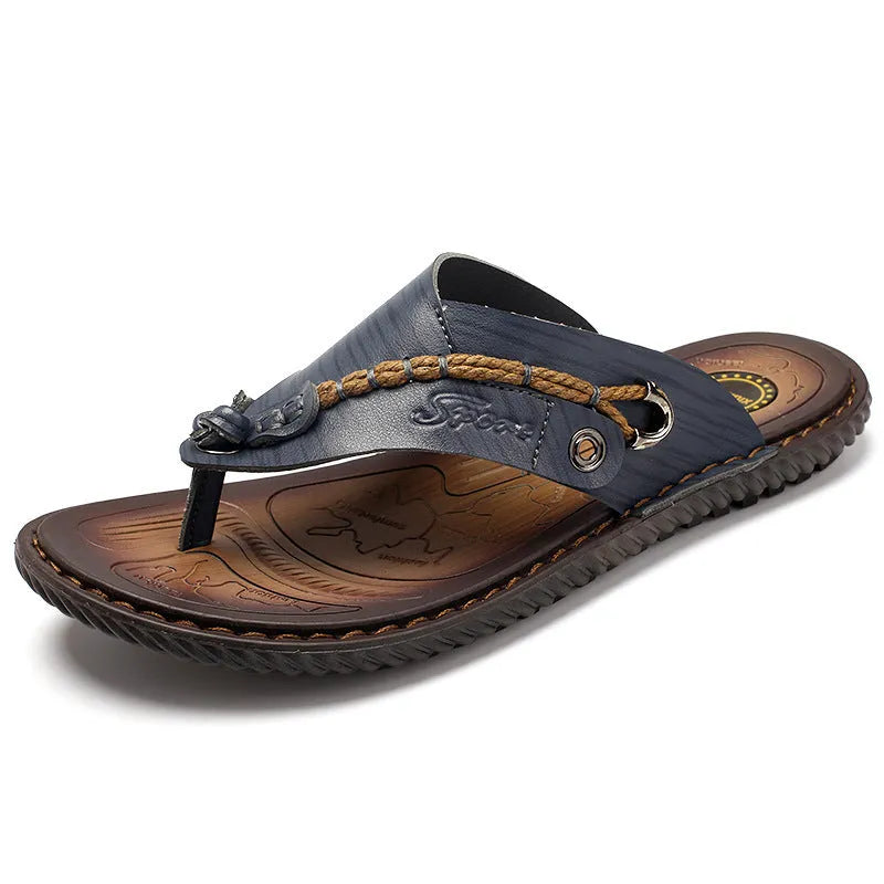 Men's non-slip casual slipper with PU leather upper, shown in available colours.