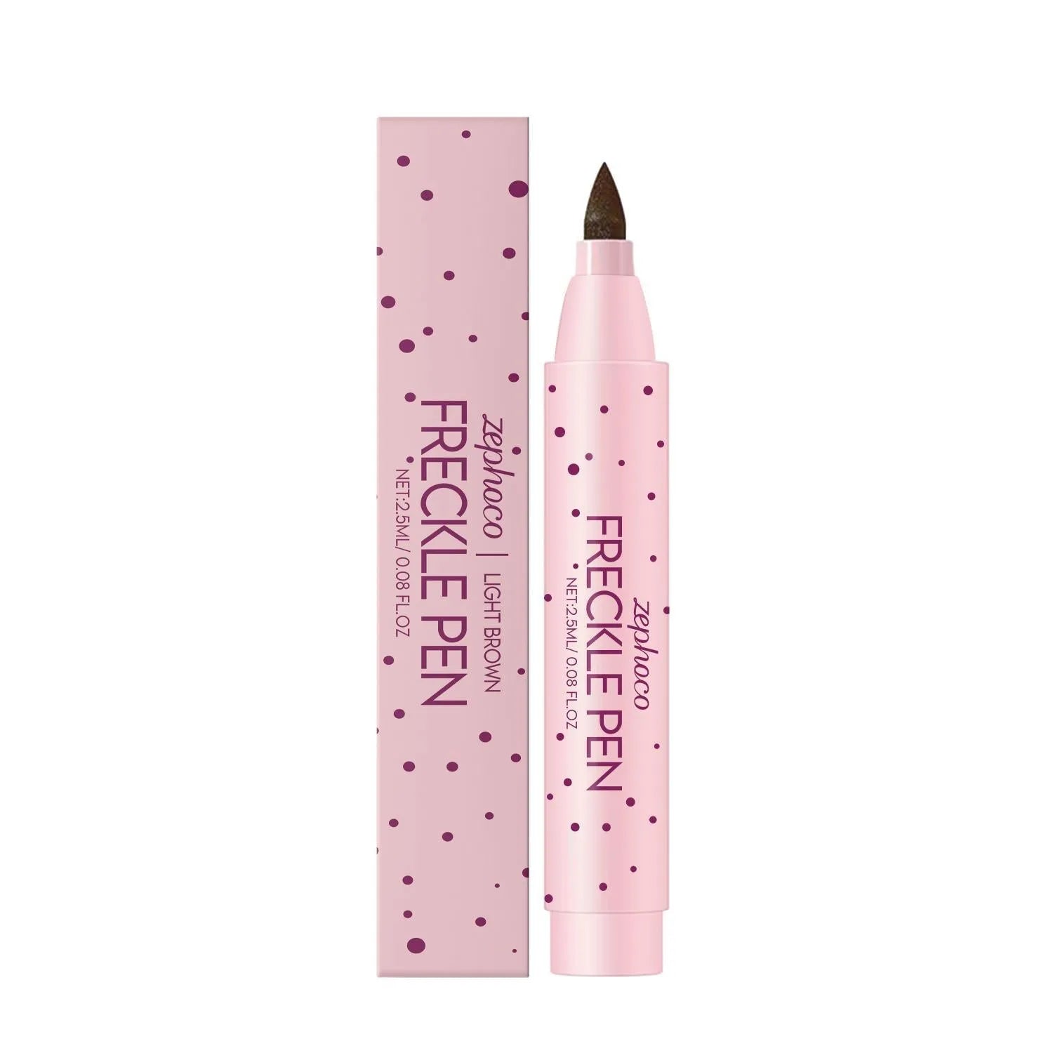 Freckle cosmetic pen with dark brown and light brown colour options for precise application
