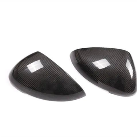 Black carbon fibre rear view mirror covers for Porsche Macan 2014-2022 models