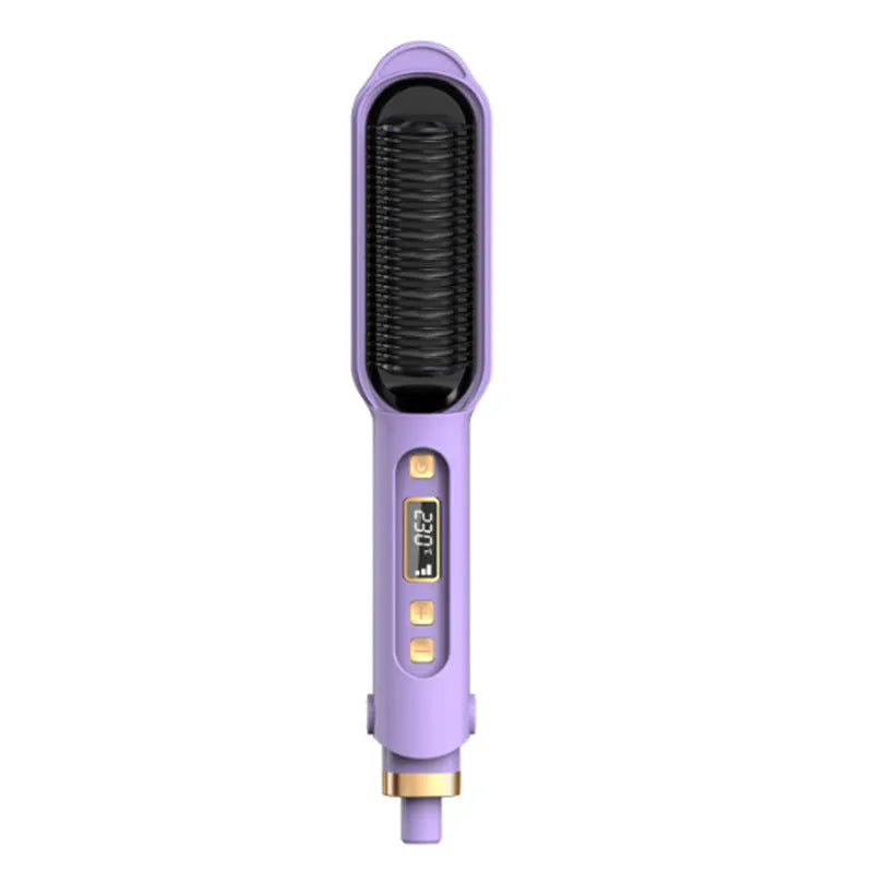 Anion Splint Electric Hair Curler 35W AC Black with straight hair inner buckle and included comb