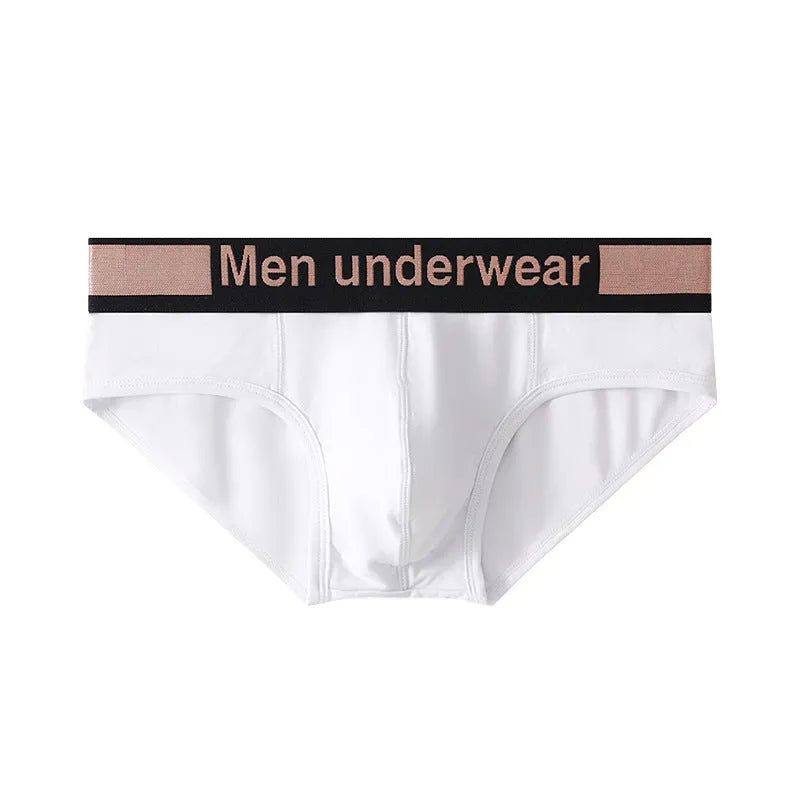 Men's modal low-waist gradient belt briefs in black, knitted fabric, sports underwear style