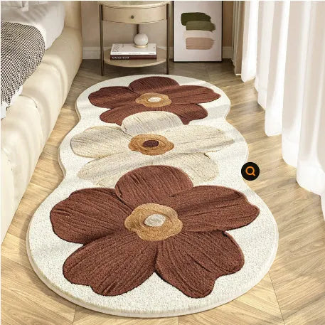 Flower shaped cartoon alien bedside blanket in gradient flower pink colour pattern