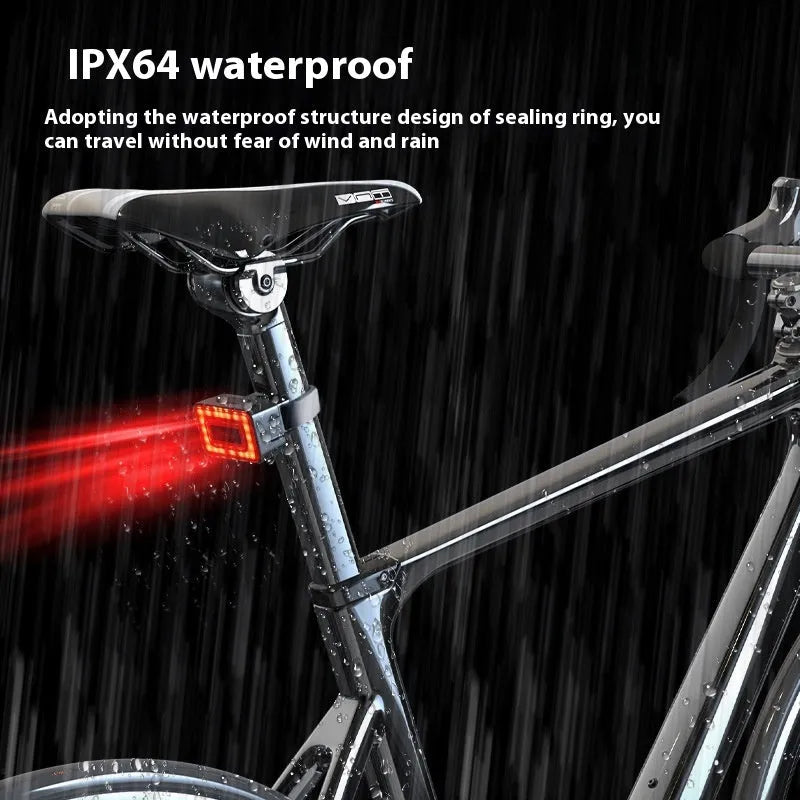 Smart millimeter wave radar bicycle taillight with double bracket mounting